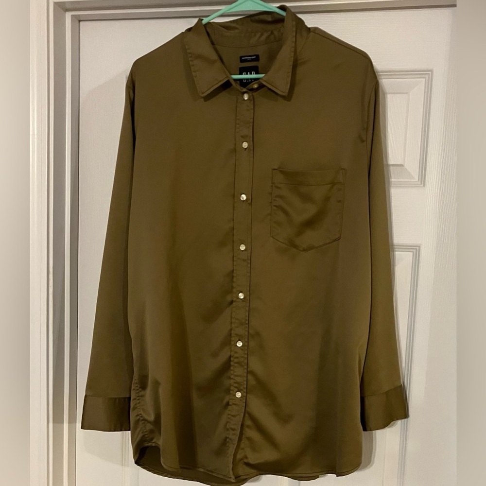Gap Satin Boyfriend Shirt XL